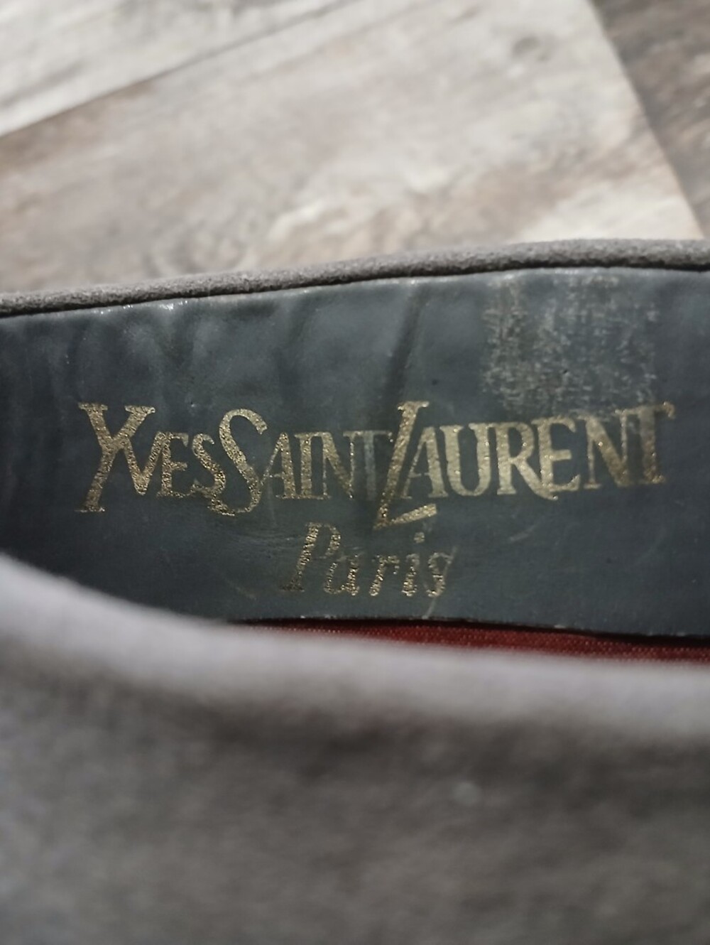 VINTAGE Yves Saint Laurent Two-Tone Gray and Black Suede Over-the-Knee Boots - Picture 8 of 8